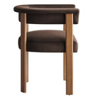 Modway Imogen Performance Velvet Barrel Dining Chairs - Chocolate Brown/Deep Brown - 2 Pack-8