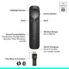 Logitech Spotlight 2 Presentation Remote - Laser Pointer - Graphite-Haptic feedback: Pressing the highlight button activates subtle haptic vibrations, confirming that you’ve performed the correct action, so you stay confident and in control