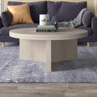 Hudson&Canal Holm 36"W Round Coffee Table - Alder White-Finished in wood-look alder white