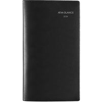 AT-A-GLANCE 2026 Weekly Pocket Planner - 6-1/16" H x 3-5/8" W - Black - Bilingual-12 months: January 2026 - December 2026