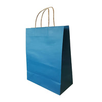 Wamaco Colour Kraft Shopper Bags - 10" x 5" x 13.5" - Blue - 100 Pack-Kraft colour shoppers