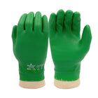 Atlas Full PVC Double Coated Rough Grip Glove - Cotton Jersey Liner - Green - Medium-Cotton jersey liner