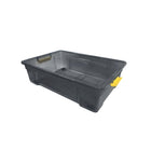 Modern Homes Storage Box with Cover - 28 L - Grey/Yellow Handles-Translucent grey design allows quick identification of stored items