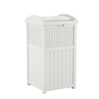 Suncast Wicker Trash Hideaway - White-30 gallon capacity.
