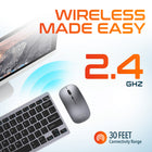 Delton N35 Portable Wireless Keyboard and Mouse Combo - Silver-Offer an incredible up to 15 months of battery life, minimizing the need for frequent battery changes.