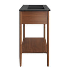 Modway Zaire 48" Double Sink Bathroom Vanity - Walnut/Black-Double Sink Ceramic Basin