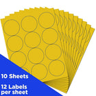 JAM Paper Round Circle Label Sticker Seals, 2.5 inch diameter, Yellow, 120 Pack (147628582)-Size: 2 1/2 inches