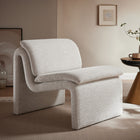 Modway Lume Boucle Upholstered Armless Accent Chair - Parchment-Padded Seat and Back Cushion