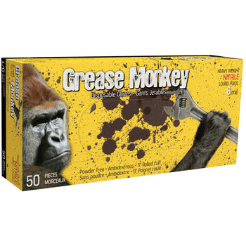Grease Monkey 8 Mil Disposable Gloves - Black - Large - 50 Pack