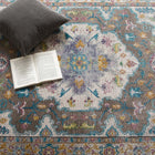 Modway Success Anisah Distressed Floral Vintage Medallion Area Rug - 8 ft W x 10 ft L - Grey Ivory Yellow Orange-Protect Floors From Foot Traffic / Furniture