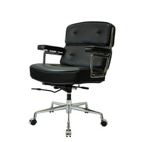 Nicer Furniture Executive Work Chair Genuine Leather - Black-Seat and back surface are upholstered in top grain genuine Leather.
