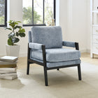 Brassex Hugo Accent Chair - Blue-Plush seating