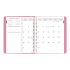 Blueline 2027 Pink Ribbon Timanager Weekly/Monthly Planner - 8-1/2" x 6-3/4" - Pink - Bilingual-Each spread has boxes for daily priorities, phone calls, correspondence and personal notes