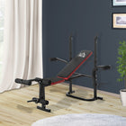 Soozier Adjustable Weight Bench with Leg Developer Barbell Rack-Durable chip resistant weight bench in superior strength can hold up to 330 lb 