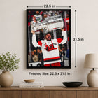 Frameworth Seth Jarvis 20" H x 29" W Framed Canvas Carolina Hurricanes 2026 Stanley Cup Champions Framed Canvas - Officially Licensed NHL/NHLPA-7