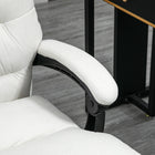 Vinsetto Executive Office Chair with Footrest and 6-Point Massage and Heat - Cream White-Use massage with a wired remote control