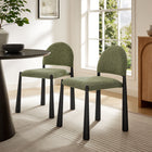 Modway Hayley Upholstered Fabric Dining Side Chair - Black/Leaf-Tapered Metal Legs