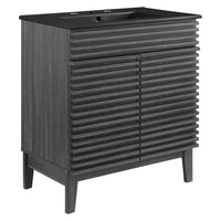 Modway Render 30" Bathroom Vanity - Charcoal/Black-Mid-Century Modern Style