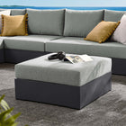 Modway Tahoe Outdoor Patio Powder-Coated Aluminum Ottoman - Grey-Dense Foam Padding