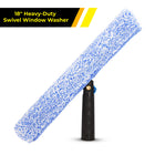 Gritt Commercial 18" Heavy-Duty Swivel Window Washer-Absorbent microfiber sleeve is easily machine-washable