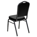 Flash Furniture HERCULES Series Crown Back Stacking Banquet Chairs in Black Vinyl with Silver Vein Frame - 4 Pack-Crown Back Design