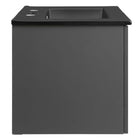 Modway Maybelle 24" Wall-Mount Bathroom Vanity - Grey/Black-Dual Soft-Close Doors
