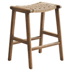 Modway Saoirse Woven Rope Wood Counter Stool - Walnut Natural - Set of 2-6