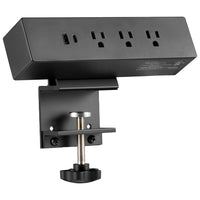 MotionGrey Desk Clamp Power Strip with Desktop Surge Protector with USB-C - 3 Outlets & 6ft Flat Plug - Black-Clamp-On Power Bar: Easily mounts to the edge of your desk without tools or permanent installation-perfect for tight or shared spaces