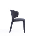 Manhattan Comfort Conrad 20.47" Mid-Century Modern Woven Tweed Upholstered Dining Chair - Black - Set of 2-Seat Height: 17.3"