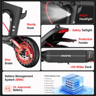 Gyrocopters Flash 6.0 MAX Electric Scooter for Adults & Teen - Speed 32 kmph - Range 40 km - Peak Motor 500W - 9" Tire - APP - Black-This e-scooter features a rear disc brake, a bright LED headlight, and a one-step folding mechanism for a truly portable and foldable electric scooter experience
