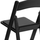 Flash Furniture HERCULES Black Resin Folding Chair with Black Vinyl Padded Seat - 4 Pack-UV Stabilized Polypropylene Resin