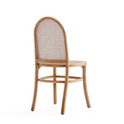 Manhattan Comfort Paragon 17.52" Industry Chic Dining Chair - Nature and Oatmeal - Set of 4-Unique Tall Round Backrest for Style and Comfort