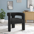 Modway Kayla Boucle Upholstered Armchair - Black-Sturdy Wood Frame