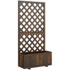 Outsunny Raised Garden Bed - 2.4' x 1' x 4.9' - Carbonized-A decorative wooden flower box for your outdoor living space 
