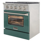 Kucht 30" KDF Series Pro Style Propane Gas Dual Fuel Range - Stainless Steel/Green-2 Years Limited Manufacturer Warranty