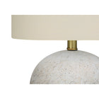 Monarch Specialties 20" H Table Lamp - Grey Concrete / Ivory / Cream Shade-Assembled dimensions: 13 in. L x 13 in. W x 19.5 in. H. base: 8 in. L x 8 in. W x 8 in. H. shade: 13 in. L x 13 in. W x 10 in. H