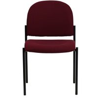 Flash Furniture Comfort Burgundy Fabric Stackable Steel Side Reception Chair-Guest Chair