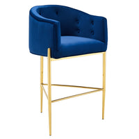 Modway Savour Tufted Performance Velvet Bar Stool - Navy-Tufted Dining Bar Stool