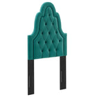 Modway Augustine Tufted Performance Velvet Twin Headboard - Teal-Tufted Twin Headboard