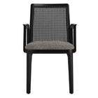 Modway Monarch Wood and Rattan Dining Armchair - Black/Grey-8
