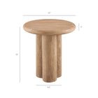 Modway Tori 20" Indoor/Outdoor Round Side Table - Oak-Faux Wood Finish
