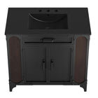 Modway Steamforge 36" Bathroom Vanity - Black-Metal, Wood Veneer, and MDF Construction