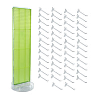 Azar Revolving Studio Base Pegboard Floor Stand - 60" x 16" - Green-Includes a T-strip sign holder that can be attached to the top of the pegboard display