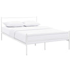 Modway Alina Platform Queen Bed Frame - White-Powder Coated Sturdy Steel Frame
