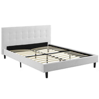 Modway Linnea Full Bed - White-Platform Bed Frame With Headboard