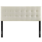 Modway Emily Upholstered Fabric Queen Headboard - Ivory-Fiberboard and plywood frame