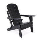 Lake Country HDPE Folding Adirondack Chair - Black-Cup Holder