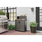 Suncast Patio Storage and Prep Station - Stoney-All weather construction provides water resistance.