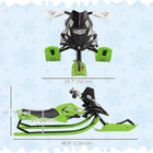 Soozier Kids Snow Racer Sled with Padded Rubber Seat - Green-Automatic retraction rope in superior strength can be easily controlled when in play 