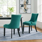 Modway Marquis Performance Velvet Dining Chairs - Teal - 2 Pack-Dense Foam Padding for Comfort